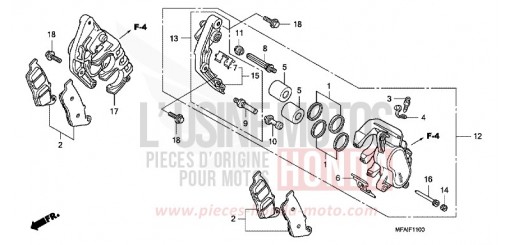 FRONT BRAKE CALIPER (CBF1000) CBF10008 de 2008